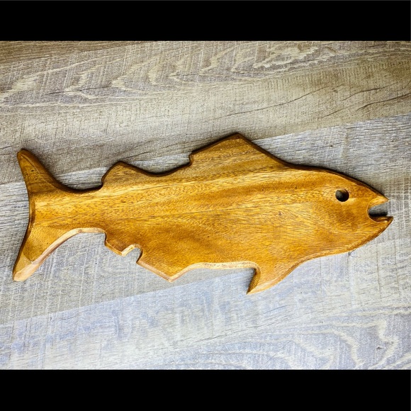 Hand Crafted Other - Wood Fish 19” serving dish tray board- Rustic Decor-looks hand carved